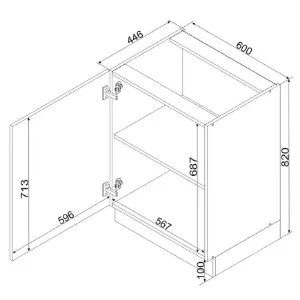 Obrazek Szafka Kuchenna Cosmo Gianna D60 P/L Biała Alaska/Dąb Artisan