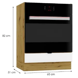 Obrazek Szafka Kuchenna Cosmo Gianna Dk60 Biała Alaska/Dąb Artisan