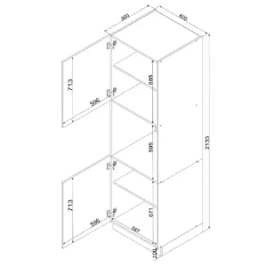 Obrazek Szafka Kuchenna Cosmo Gianna D 60 Pk/2133 P/L Biała Alaska/Dąb Artisan