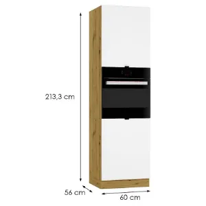 Obrazek Szafka Kuchenna Cosmo Gianna D 60 Pk/2133 P/L Biała Alaska/Dąb Artisan