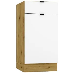 Obrazek Szafka Kuchenna Cosmo Gianna D40s/1 P/L Biała Alaska/Dąb Artisan