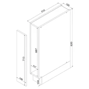 Obrazek Szafka Kuchenna Cosmo Gianna D15 Cargo+Kosz Biała Alaska/Dąb Artisan