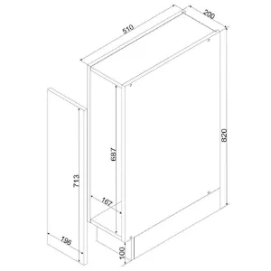 Obrazek Szafka Kuchenna Cosmo Gianna D20 Cargo+Kosz Biała Alaska/Dąb Artisan