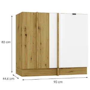 Obrazek Szafka Kuchenna Cosmo Gianna Dnp P/L Biała Alaska/Dąb Artisan