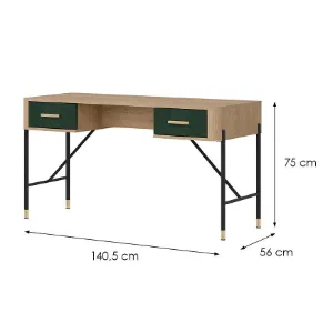 Obrazek Biurko Dante Dt23 Dąb Cremona/Zielony