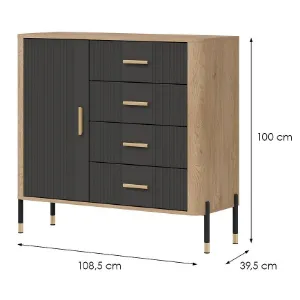 Obrazek Komoda Dante Dt08 Dąb Cremona/Antracyt