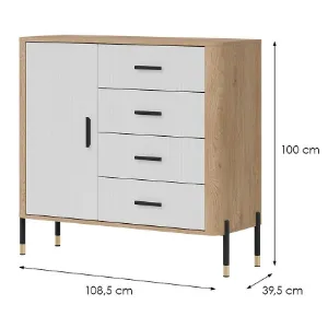 Obrazek Komoda Dante Dt08 Dąb Cremona/Biały