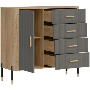 Obrazek Komoda Dante Dt08 Dąb Cremona/Szary