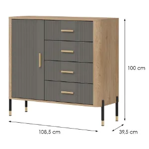 Obrazek Komoda Dante Dt08 Dąb Cremona/Szary