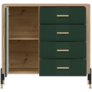 Obrazek Komoda Dante Dt08 Dąb Cremona/Zielony