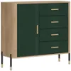 Obrazek Komoda Dante Dt08 Dąb Cremona/Zielony