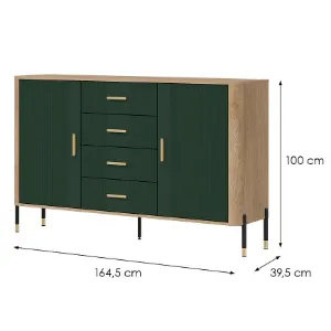 Obrazek Komoda Dante Dt09 Dąb Cremona/Zielony
