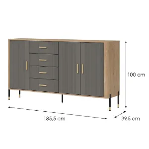 Obrazek Komoda Dante Dt10 Dąb Cremona/Szary