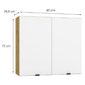 Obrazek Szafka Kuchenna Cosmo Gianna W80 Biała Alaska/Dąb Artisan