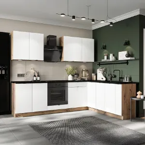 Obrazek Szafka Kuchenna Cosmo Gianna W80 Biała Alaska/Dąb Artisan