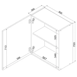Obrazek Szafka Kuchenna Cosmo Gianna W60 P/L Biała Alaska/Dąb Artisan
