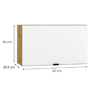 Obrazek Szafka Kuchenna Cosmo Gianna W60 Okgr Biała Alaska/Dąb Artisan