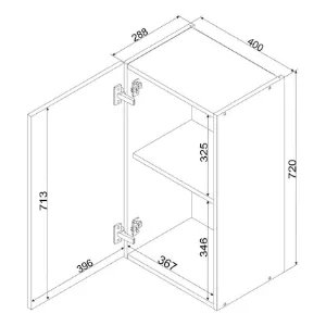 Obrazek Szafka Kuchenna Cosmo Gianna W40 P/L Biała Alaska/Dąb Artisan