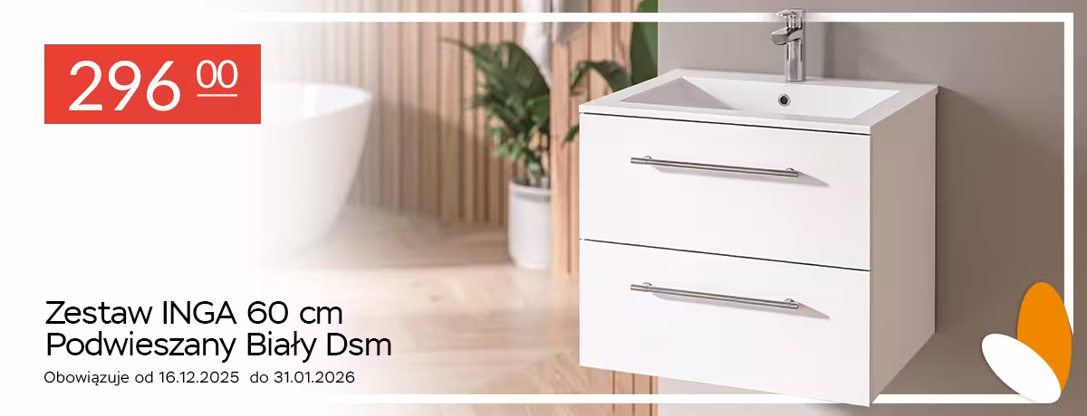 Szafka łazienkowa podwieszana z umywalką Inga 60