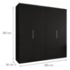 Obrazek Szafa Marbella I 200 czarny/srebrny
