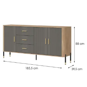 Obrazek Komoda Dante Dt07 Dąb Cremona/Szary