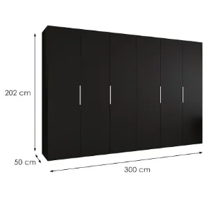 Obrazek Szafa Marbella I 300 czarny/srebrny