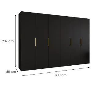 Obrazek Szafa Marbella I 300 czarny/złoty