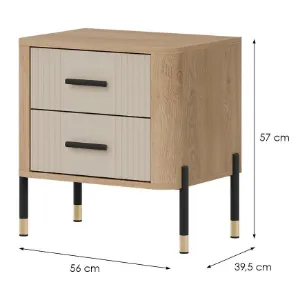 Obrazek Szafka Nocna Dante Dt21 Dąb Cremona/Kaszmir