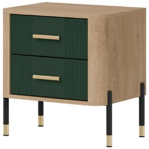 Obrazek Szafka Nocna Dante Dt21 Dąb Cremona/Zielony