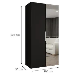 Obrazek Szafa Marbella II 100 czarny/srebrny