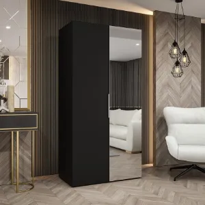 Obrazek Szafa Marbella II 100 czarny/srebrny