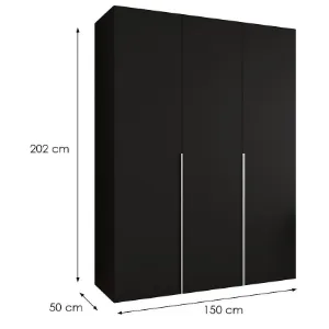 Obrazek Szafa Alicante I 150 czarny/srebrny