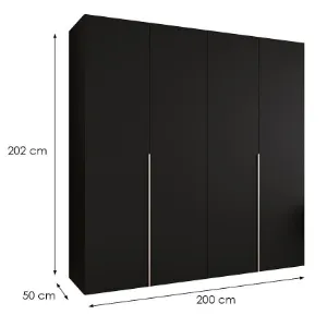 Obrazek Szafa Alicante I 200 czarny/srebrny