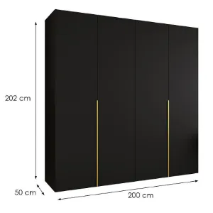 Obrazek Szafa Alicante I 200 czarny/złoty