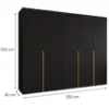 Obrazek Szafa Alicante I 250 czarny/złoty