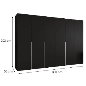 Obrazek Szafa Alicante I 300 czarny/srebrny