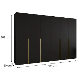 Obrazek Szafa Alicante I 300 czarny/złoty