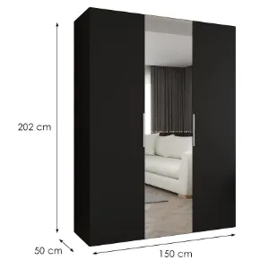 Obrazek Szafa Marbella II 150 czarny/srebrny