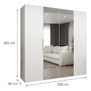 Obrazek Szafa Marbella II 200 biały/złoty