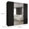 Obrazek Szafa Marbella II 200 czarny/srebrny