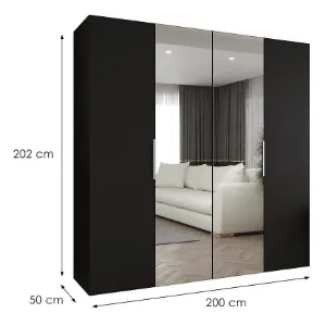 Obrazek Szafa Marbella II 200 czarny/srebrny