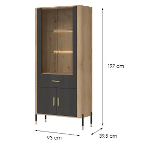 Obrazek Witryna Dante Dt14 Dąb Cremona/Antracyt