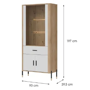 Obrazek Witryna Dante Dt14 Dąb Cremona/Biały