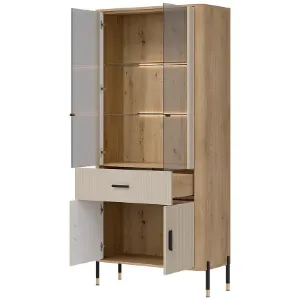 Obrazek Witryna Dante Dt14 Dąb Cremona/Kaszmir