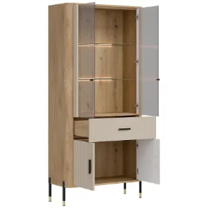 Obrazek Witryna Dante Dt14 Dąb Cremona/Kaszmir