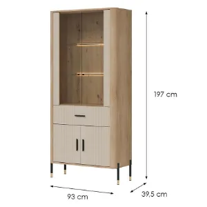 Obrazek Witryna Dante Dt14 Dąb Cremona/Kaszmir