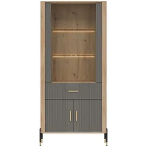 Obrazek Witryna Dante Dt14 Dąb Cremona/Szary