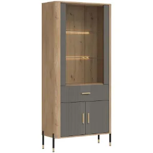 Obrazek Witryna Dante Dt14 Dąb Cremona/Szary