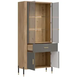 Obrazek Witryna Dante Dt14 Dąb Cremona/Szary