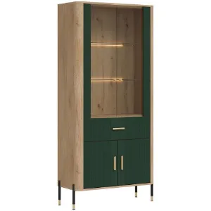 Obrazek Witryna Dante Dt14 Dąb Cremona/Zielony